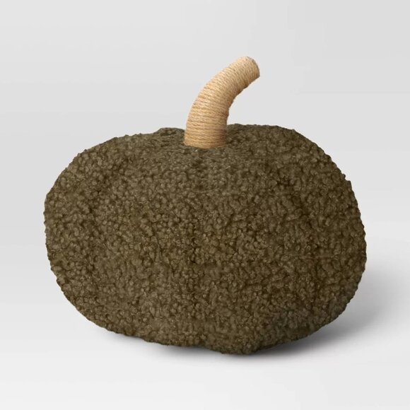 Teddy Boucle Pumpkin Throw Pillow Dark Green - Threshold - Target Fall 2024 - Picture 1 of 4